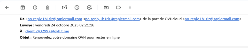 article fausse adresse expediteur