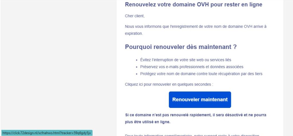 capture hover bouton phishing ovh