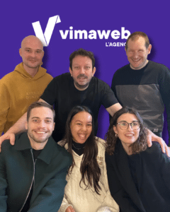 photo de groupe fond violet